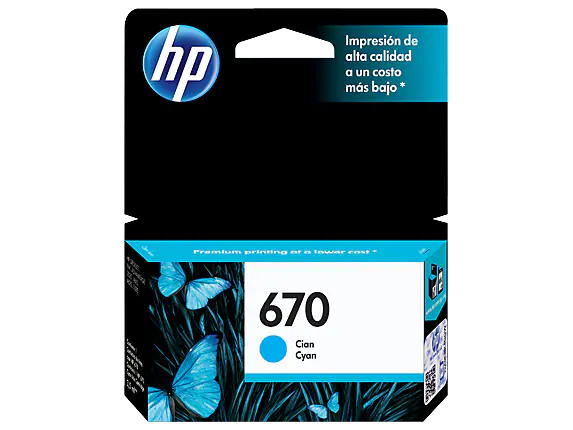 Mực In phun màu HP 670 Cyan (CZ114AL)
